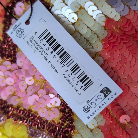 NWT Nasty Gal Sequin Star And Heart Mini Dress - Picture 4 of 4